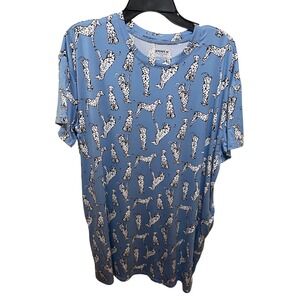 Joyspun Dreamy Soft Dalmatian Sleepshirt Blue Brook L-XL New With Tags Pocket